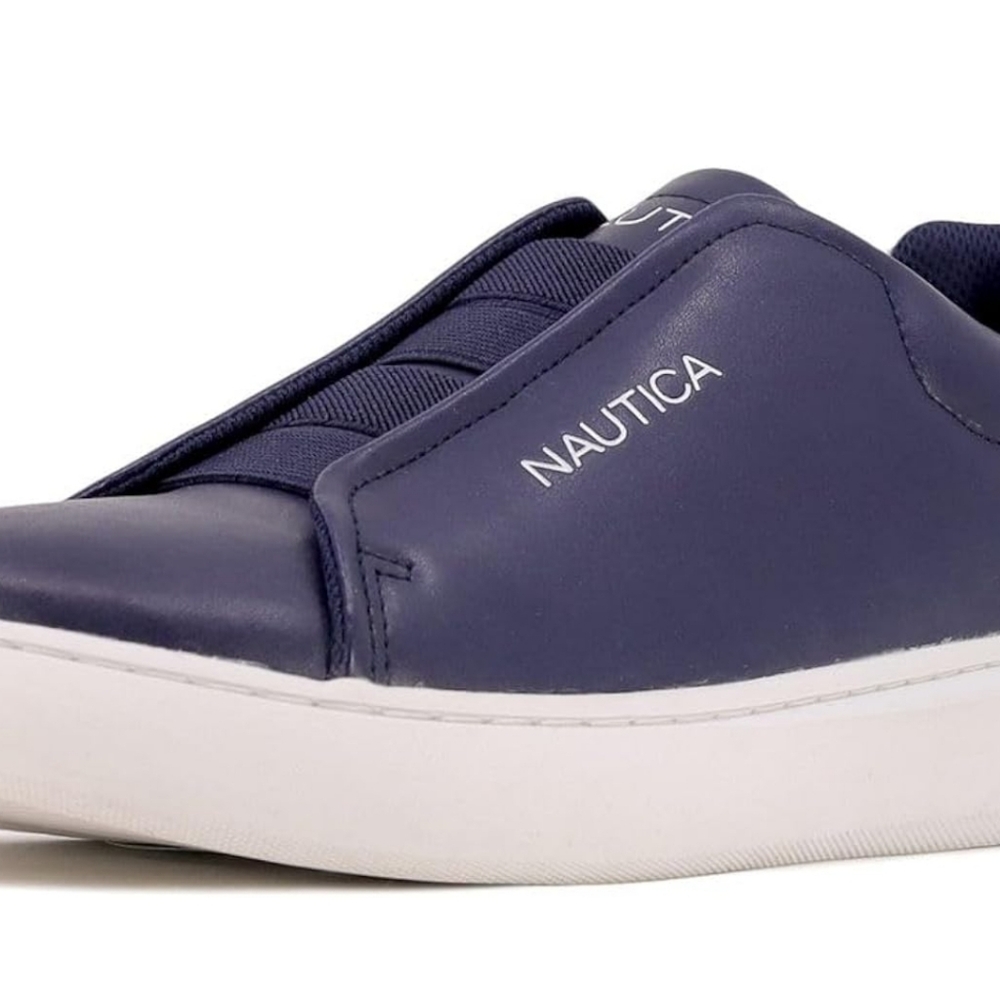 Nautica Men's Slip-on Oxford Spindrift Navy White  Low Top Loafer Sneaker Sz 12
